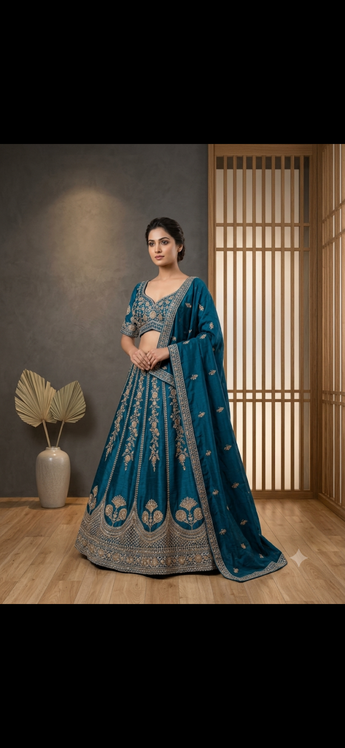 SANJH PEACOCK BLUE HEAVY TRADITIONAL LENGHA CHOLI WITH DUPATTA