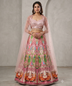 JAHAN PEACOCK THEME HEAVY LENGHA WITH CAPE SET