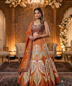 RUSTIC HEAVY PDP INSPIRED DESIGNER LENGHA CHOLI WITH DUPATTA