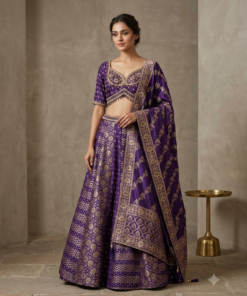 MAHIMA INSPIRED ROYAL BANARASI SILK JAMUNI LENGHA SET