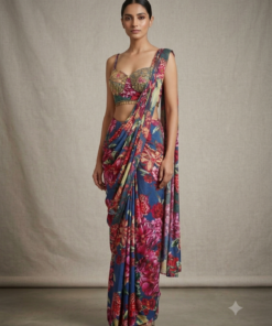 IDAHA FOREST PRINT READY TO WEAR DESIGNER DRAPE SAREE